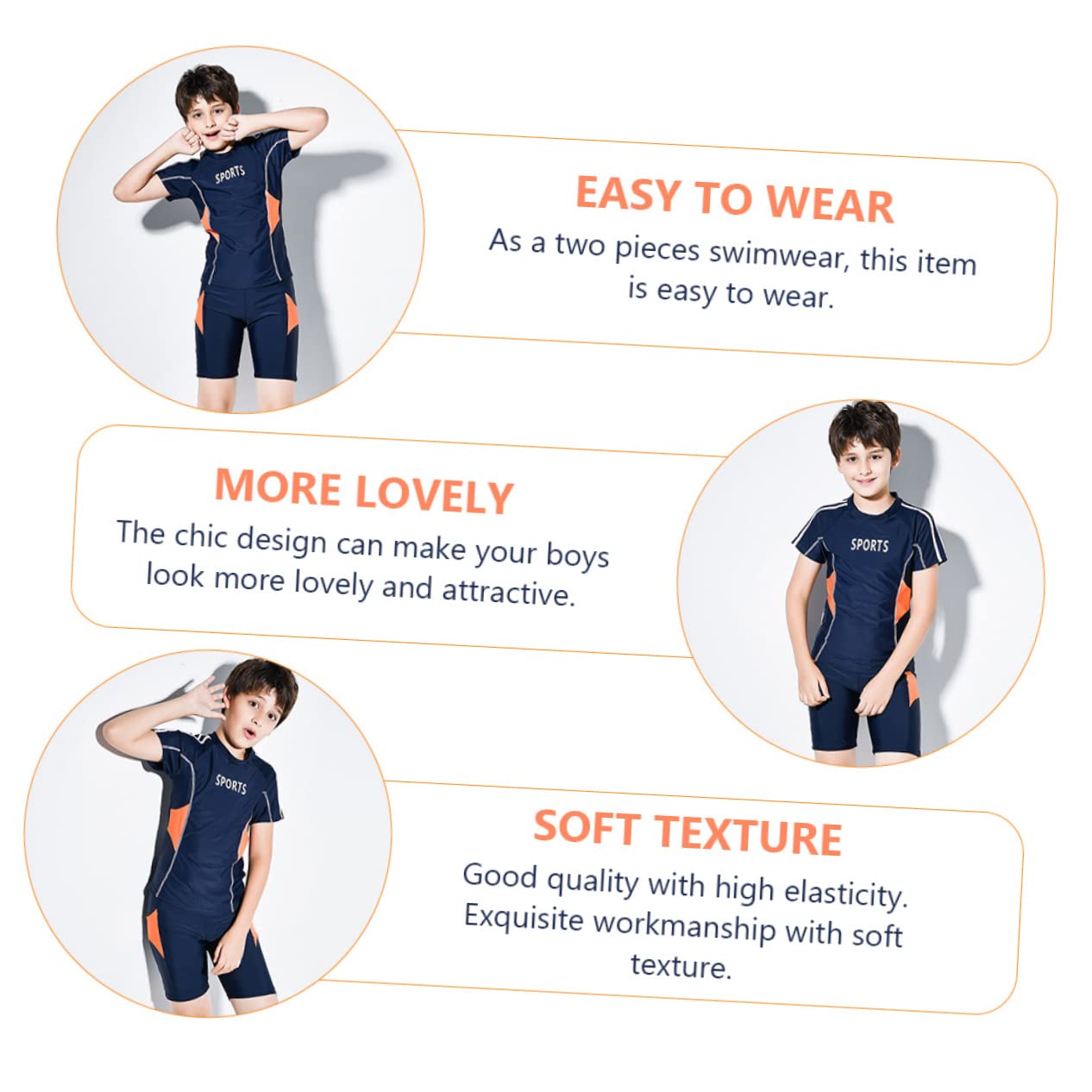 iplusmile Maillot de Bain Deux Pièces Garçon Protection Solaire avec Chapeau pour Plage et Activités Aquatiques