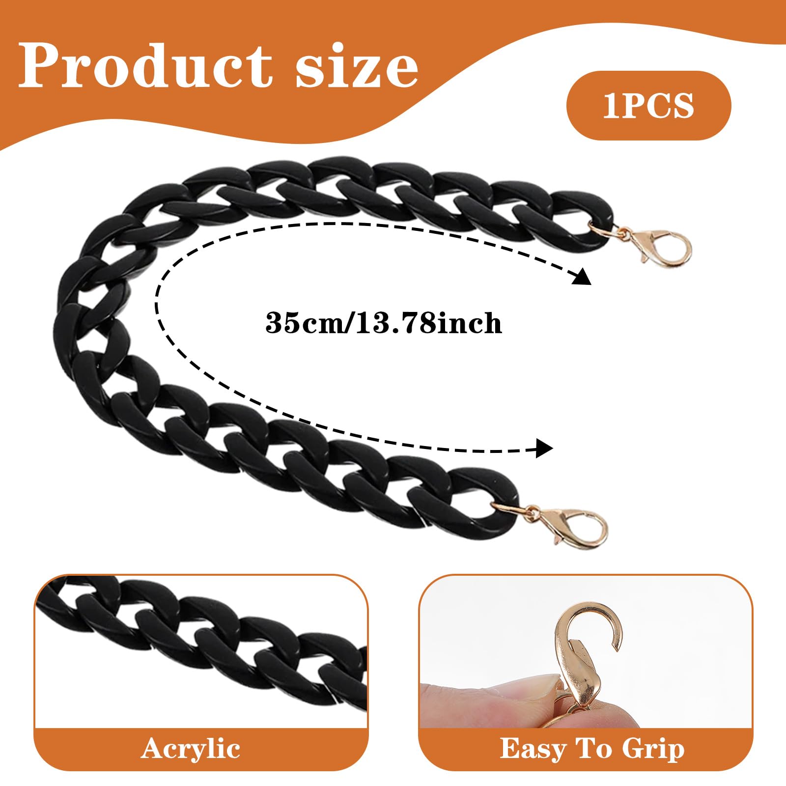 Amazon.com: Molain Purse Charm Chain for Handbags, 14 Inch Acrylic