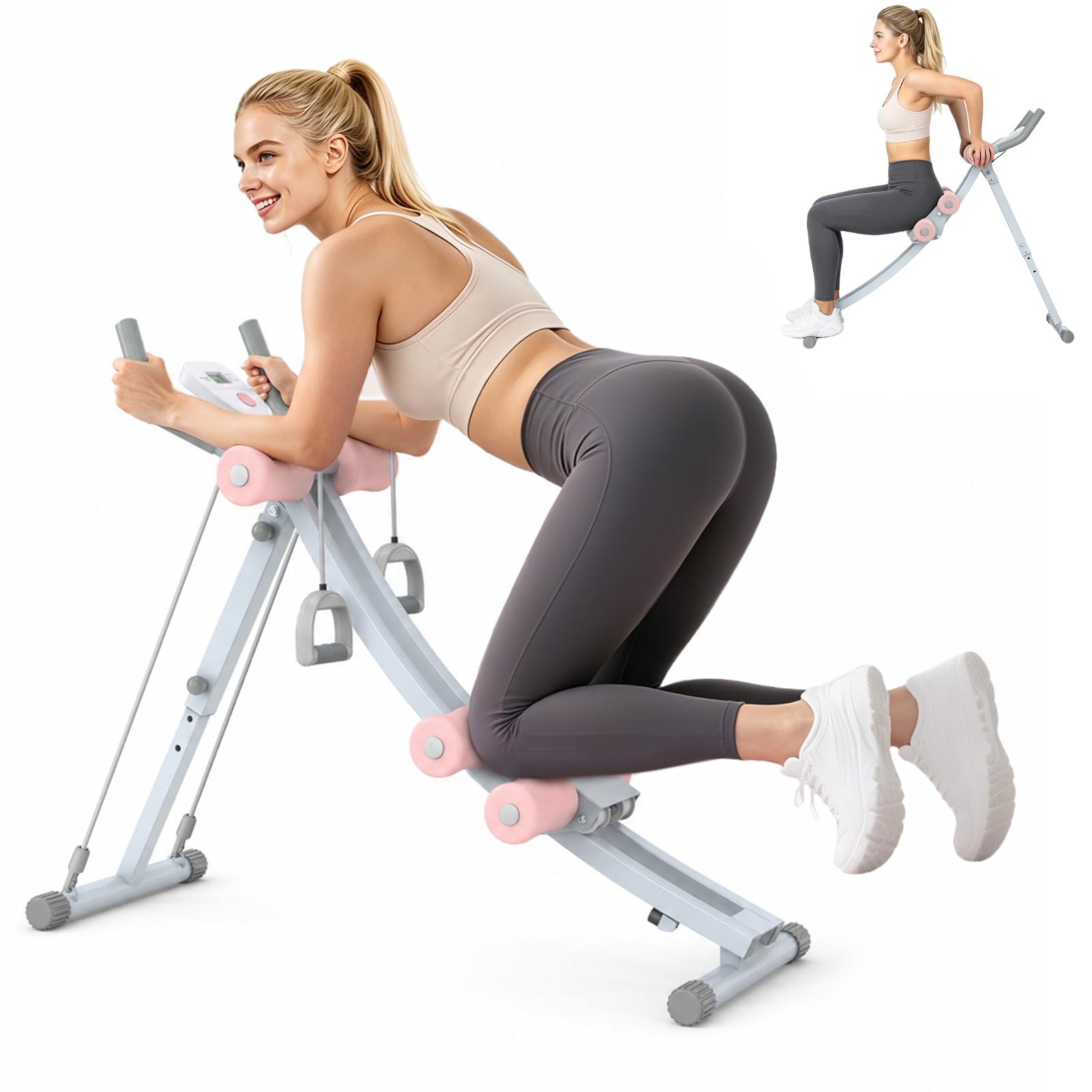 TYRSEN Ab Machine, Adjustable Ab Workout Equipment for Home Gym, Foldable Ab Trainer Machine, Strength Training Exercise Equipment, Core & Ab Trainer Machine for Body Shaping