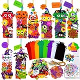 Winlyn 24 juegos de manualidades de Halloween, manualidades de otoño, bricolaje, monstruo, araña, Jack-O-Lantern, marcapáginas, adornos de arte, calcomanías de espuma, artes y manualidades para niños