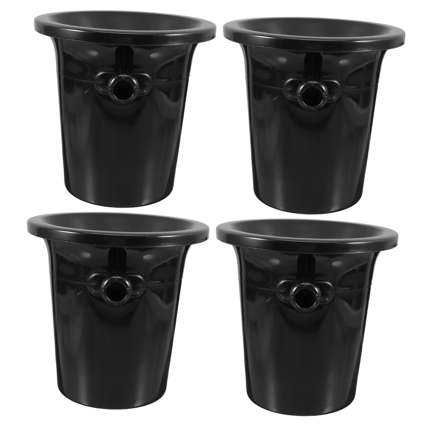 Diseño Occidental Redondo de Plástico para Cata de Vino Negras 4 Escupideras Doble Asa Que Previene Salpicaduras y Guía el Vino Eficientemente