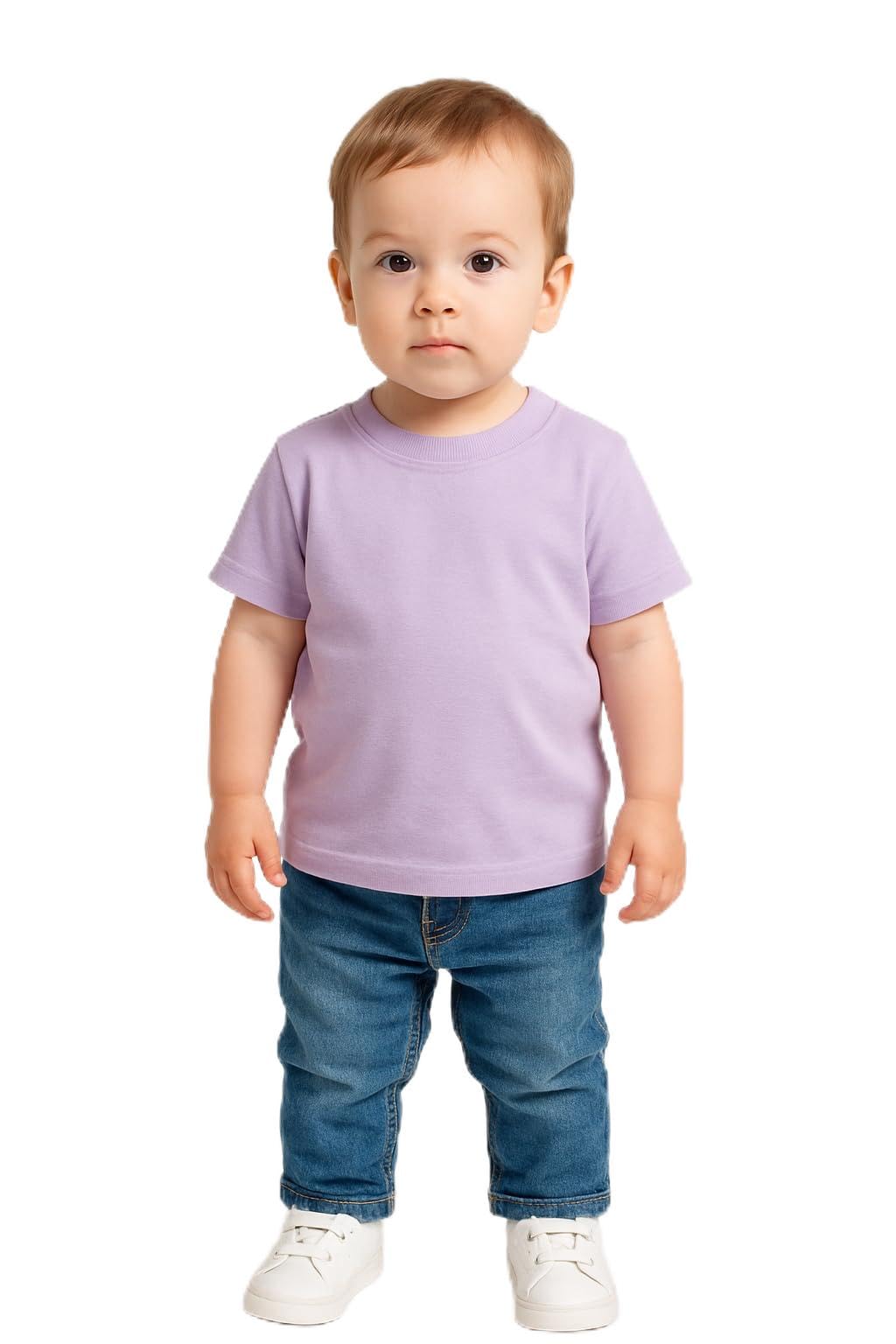 Babies Pure Cotton Solid Half Sleeve T-Shirt Soft & Breathable Daily Summer Wear for Newborn to 24 Months-image-49