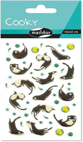MY MANDARINE CY096C - GOMMETTES 3D Cooky - 1 planche 12x8 cm - 47 stickers - LOU