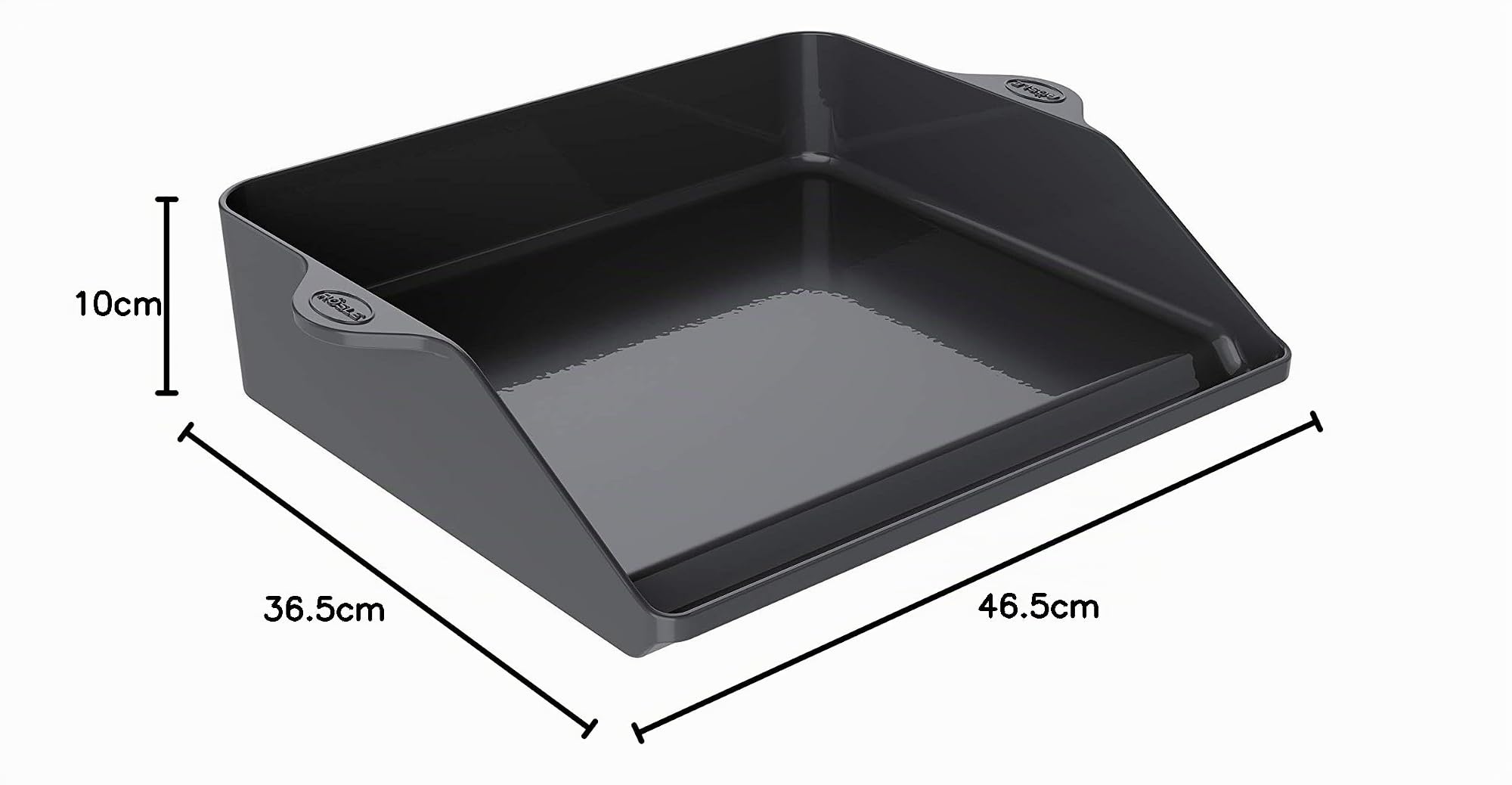 RÖSLE Plancha Piastra per barbecue di alta qualità in ghisa smaltata, per la carne, le verdure e piccole pietanze da grigliare, bordo particolarmente alto, 47 x 36,5 cm, nero