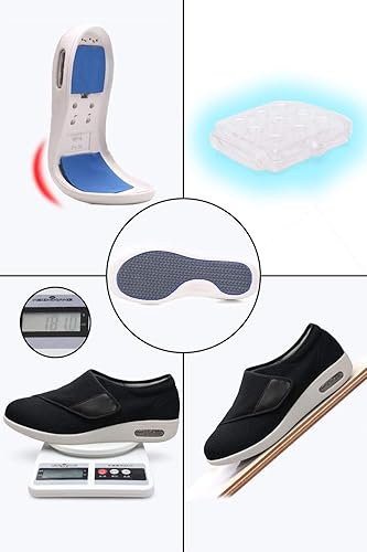 Miniatura 3 de ZUMEIJIA Zapatos para diabéticos para mujer, zapatos casuales ajustables para caminar, zapatos anchos para ancianos, pies hinchados,