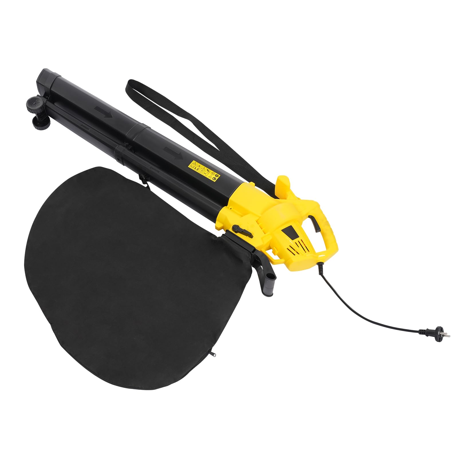 Aspirapolvere elettrico da 3000 W, 2 in 1, con trituratore e sacco da 35 l, potente ventilatore per foglie, 270 km/h, per giardino, cortile e terrazza, con ruote, tracolla e spina europea (max