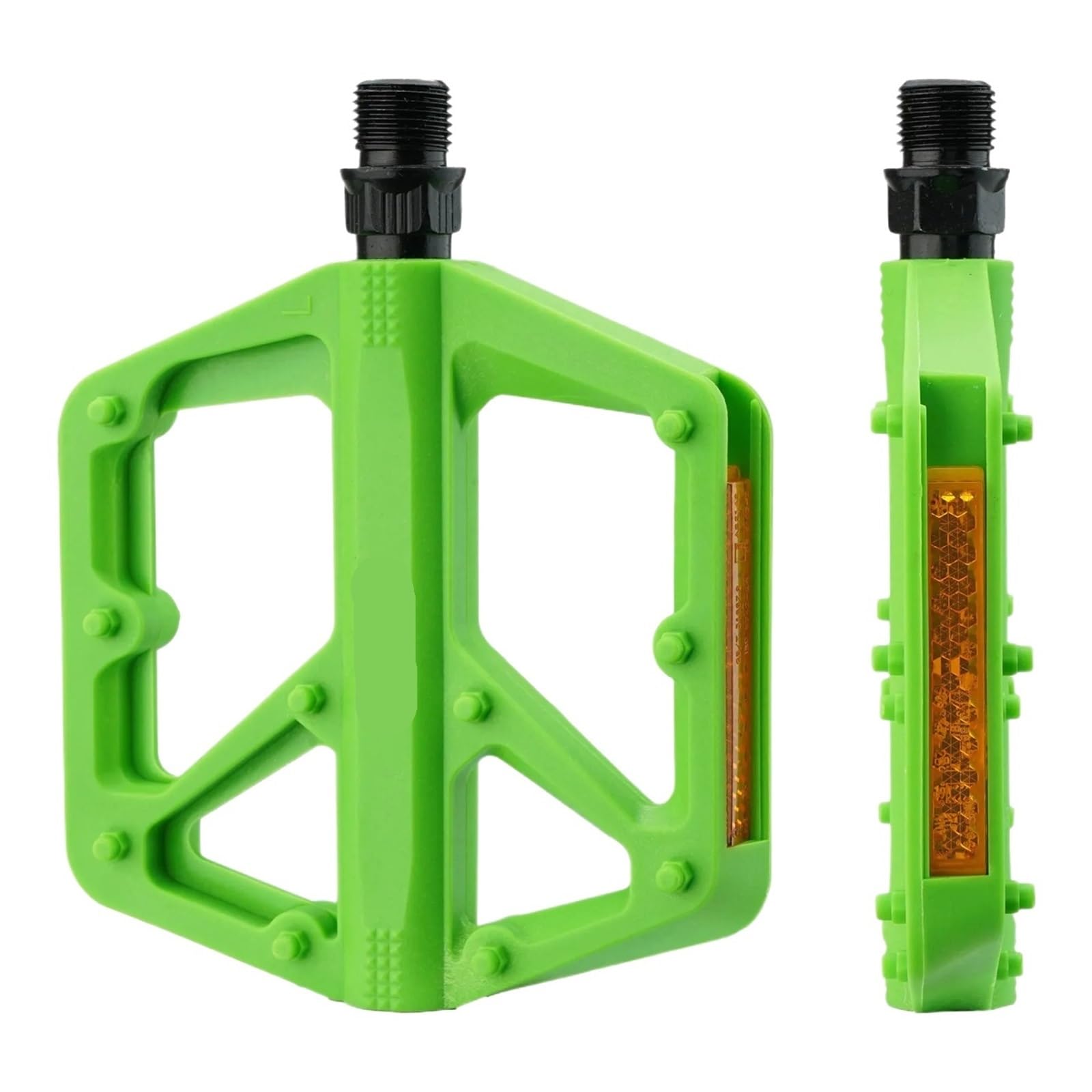 Pedali for bicicletta con piattaforma piatta doppio cuscinetto DU | Dotato di riflettore, parti di ricambio universali for ciclismo