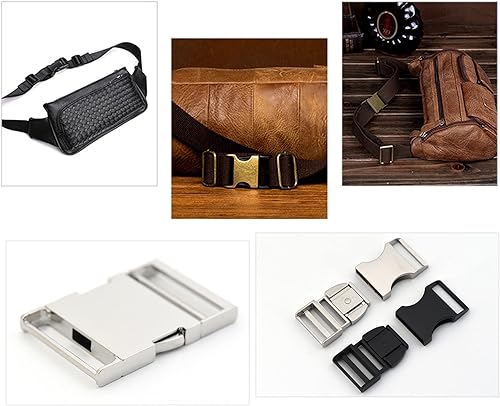 Miniatura 5 de willikiva 13 ganchos giratorios de metal con anillos en D, hebillas de liberación lateral, monederos, collares de perro, Oro Rosa