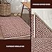 Chardin home - 100% Cotton Diamond Rug Fully Reversible - Mat Size 21''x34'', Machine Washable, Brick Red & Ivory