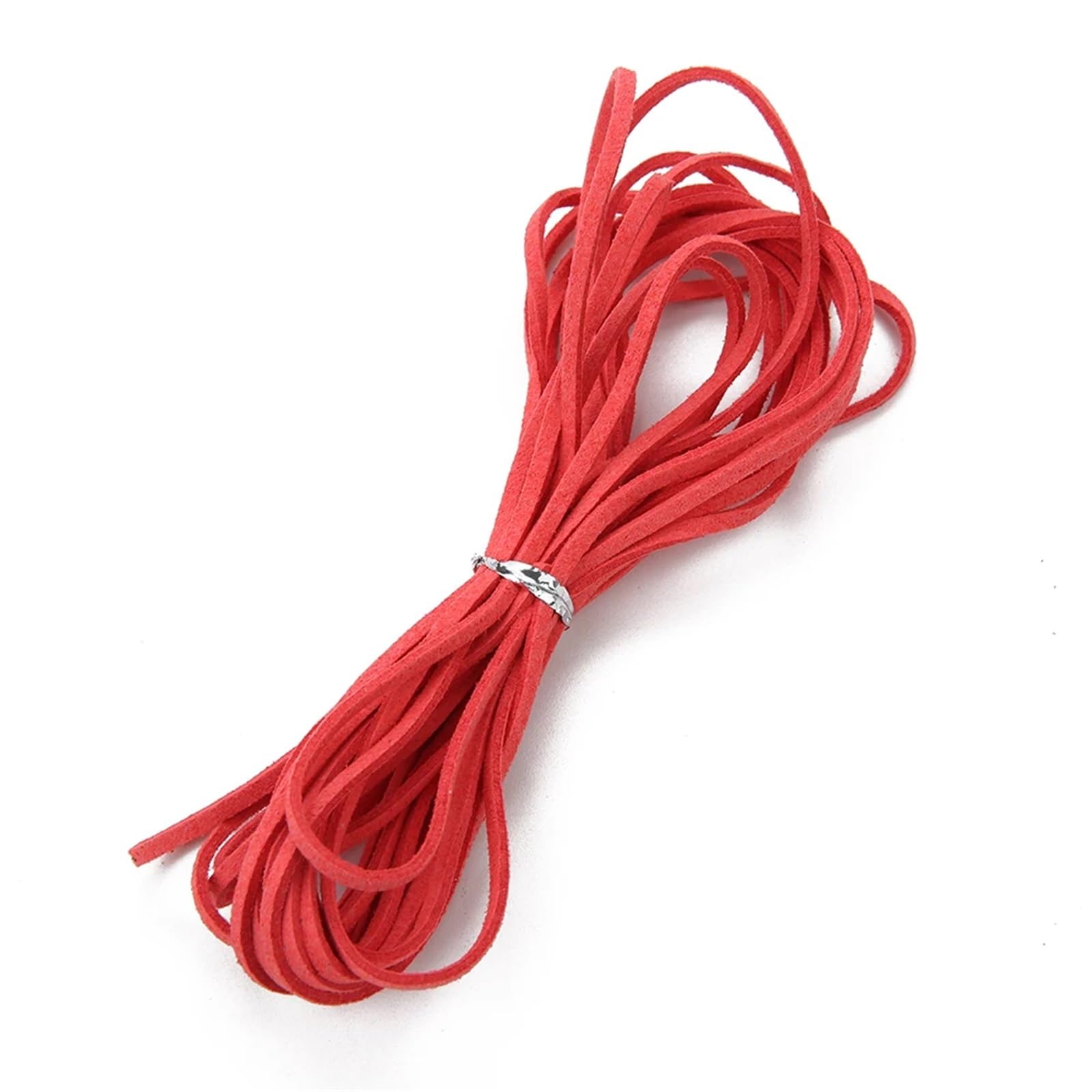 Sznurek ze sztucznej skóry zamszowej 8 szt. 5 metrów i szerokości 3 mm Płaski sznurek Multicolors Aksamitny(Orange Red)