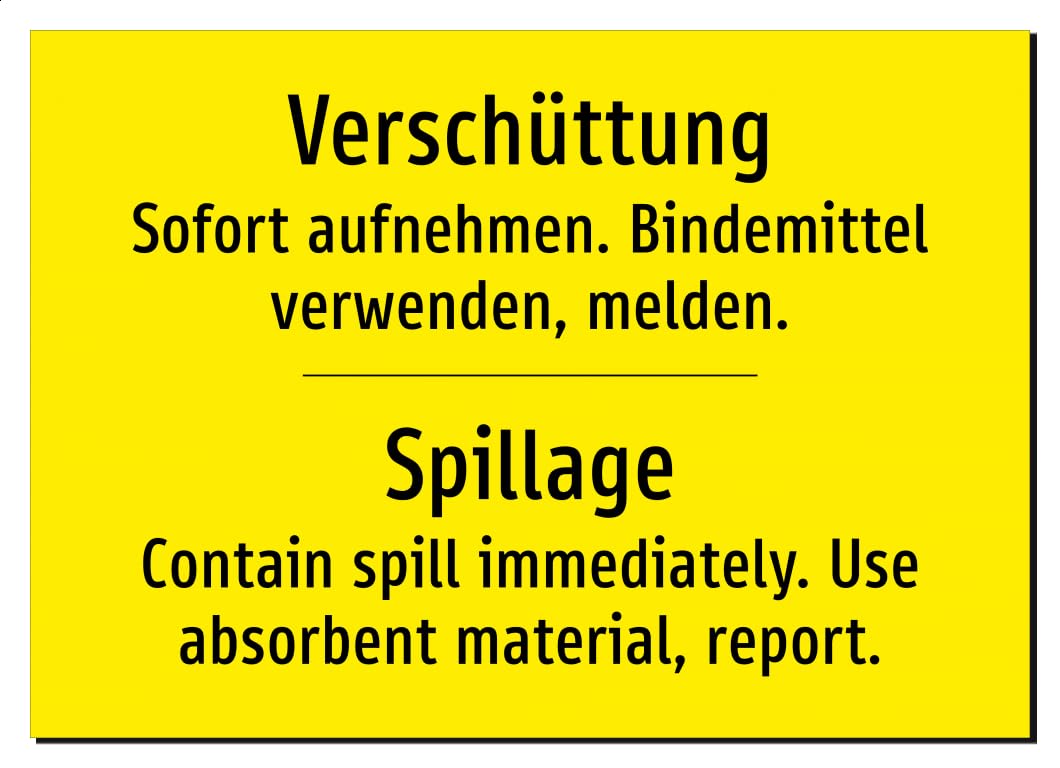 50383-DEEN-T-08 | Verschüttung/Spillage Schild Deutsch Englisch