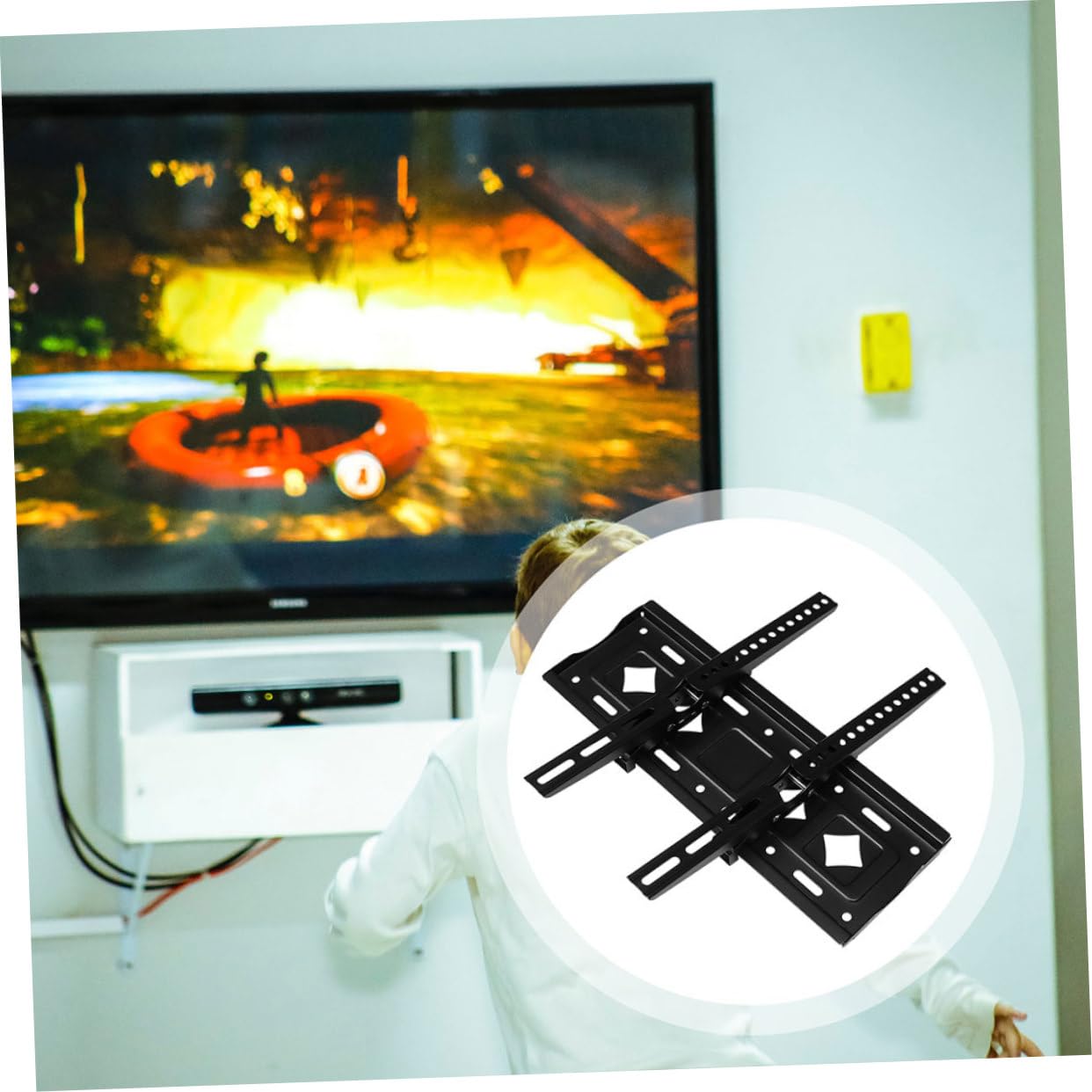 jojofuny Supporto da Parete per Tv Adatto per Televisori Staffa di Montaggio Sicura e Stabile per Case e Uffici