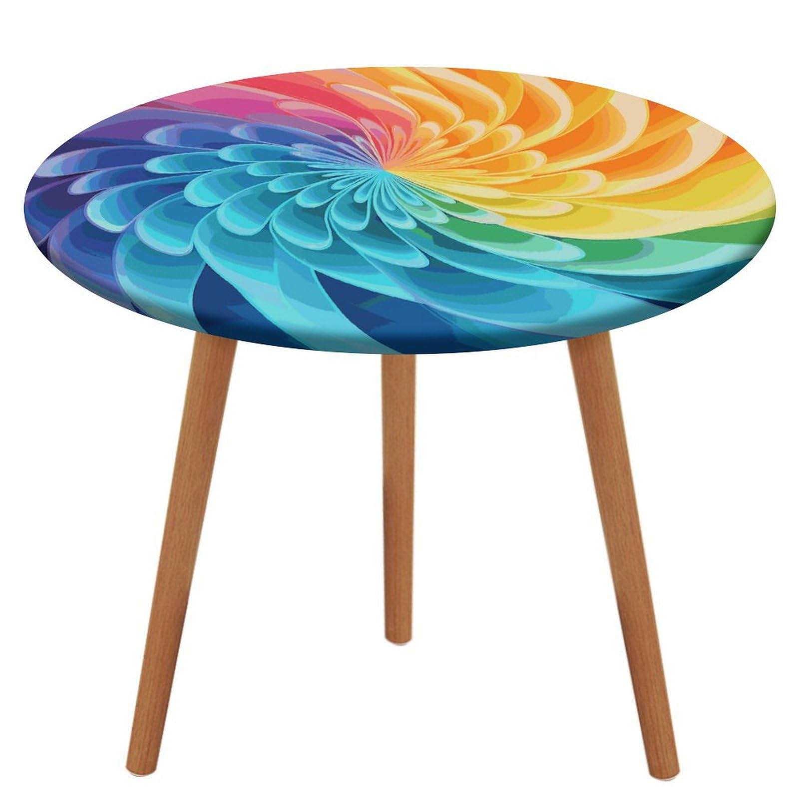 Nappe ronde arc-en-ciel dynamique de cuisine et salle à manger moderne