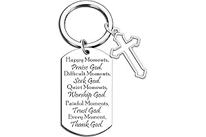 Christian Gifts for Women and Men - Scripture Jesus Cross Keychain -...
