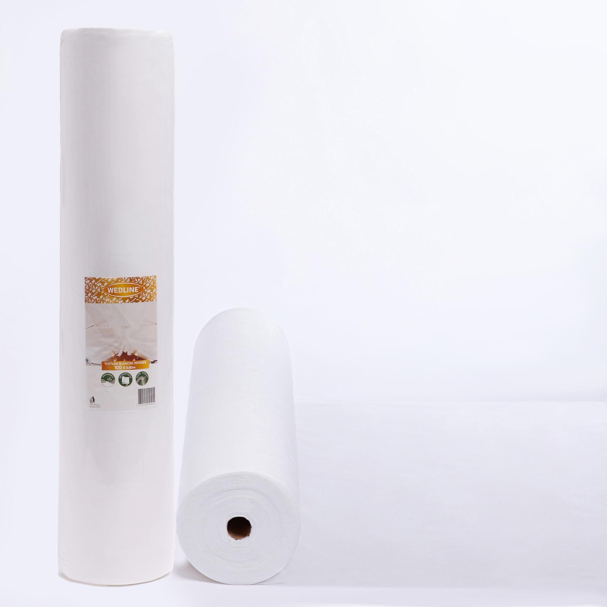 Tenda Decorazione Arco Nuziale, 80CM X 100M - Tessuto non Tessuto Decorativo, Drappeggio per Matrimonio, Rotolo Bianco, Decorazione Matrimonio, Baby Shower, Comunione, Battesimo, Compleanno