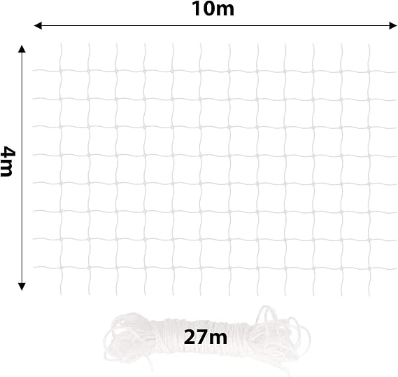 lionto Cat Balcony Safety Net, Transparent, 4 x 10 m, Drill-free