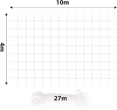 lionto Cat Balcony Safety Net, Transparent, 4 x 10 m, Drill-free