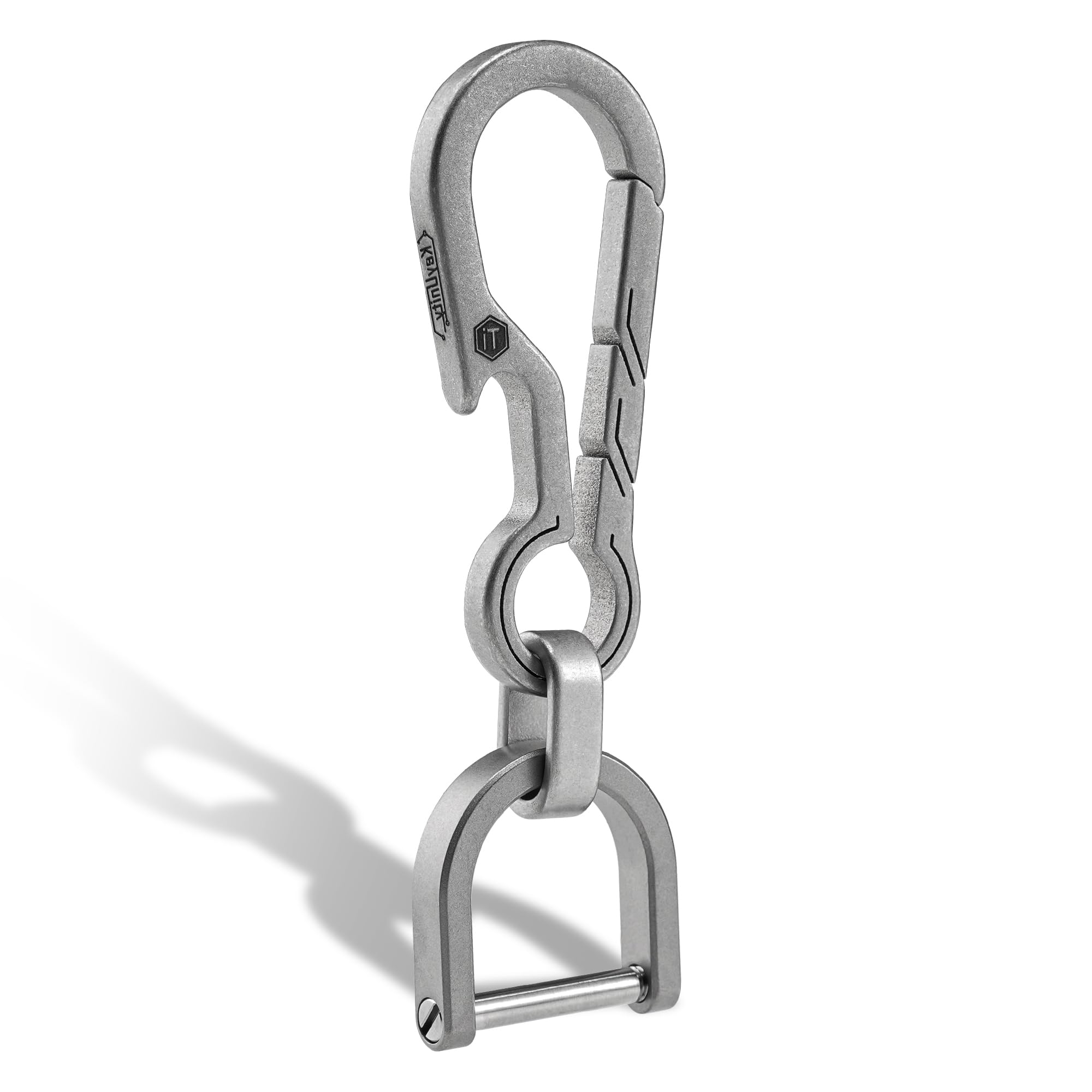 Keyunity Unisex Km15sw Titanium Edc Keychain Clip With Bottle Opener,Quick Release Carabiner Key Ring Holder For Men,(Km15sw)