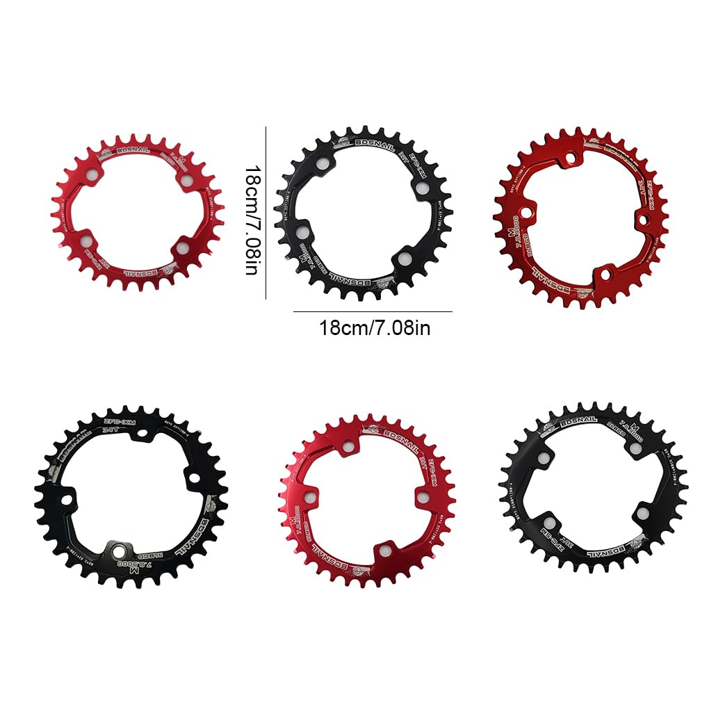 Plato redondo BCD - Juego de bielas para rueda de cadena única, placa de dientes estable con 4 pernos de piñón para M7000, color negro 32T