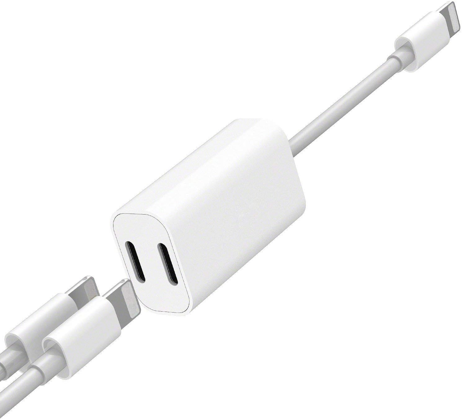 [Apple MFi Certified] Lightning to 3.5mm Headphone Jack Adapter Dongle iPhone Audio Adapter Apple Connectors for iPhone Xs/Xs Max/XR/X/8/8Plus/7/7Plus 2 in 1 Earphone Splitter Adapter Charger Cable