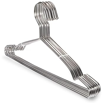 Decohomeforu 10 Pack Stainless Steel Clothes Hangers Coat Hangers, Strong Heavy Duty Stainless Steel Hangers, 15.75 Inches Ultra Thin Space Saving Clothes Hangers, Durable Slim Sleek Silver Hangers
