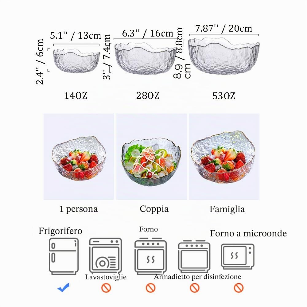 Glasseam Set Da 3 Ciotole In Vetro Set Di 3 Insalatiere Per Affumicare Grigie Fumose Scodella Per Zuppa Profonda Per Zuppa Dessert Da Frutta Pasta Curry Popcorn Cereale Completo Da Impastare
