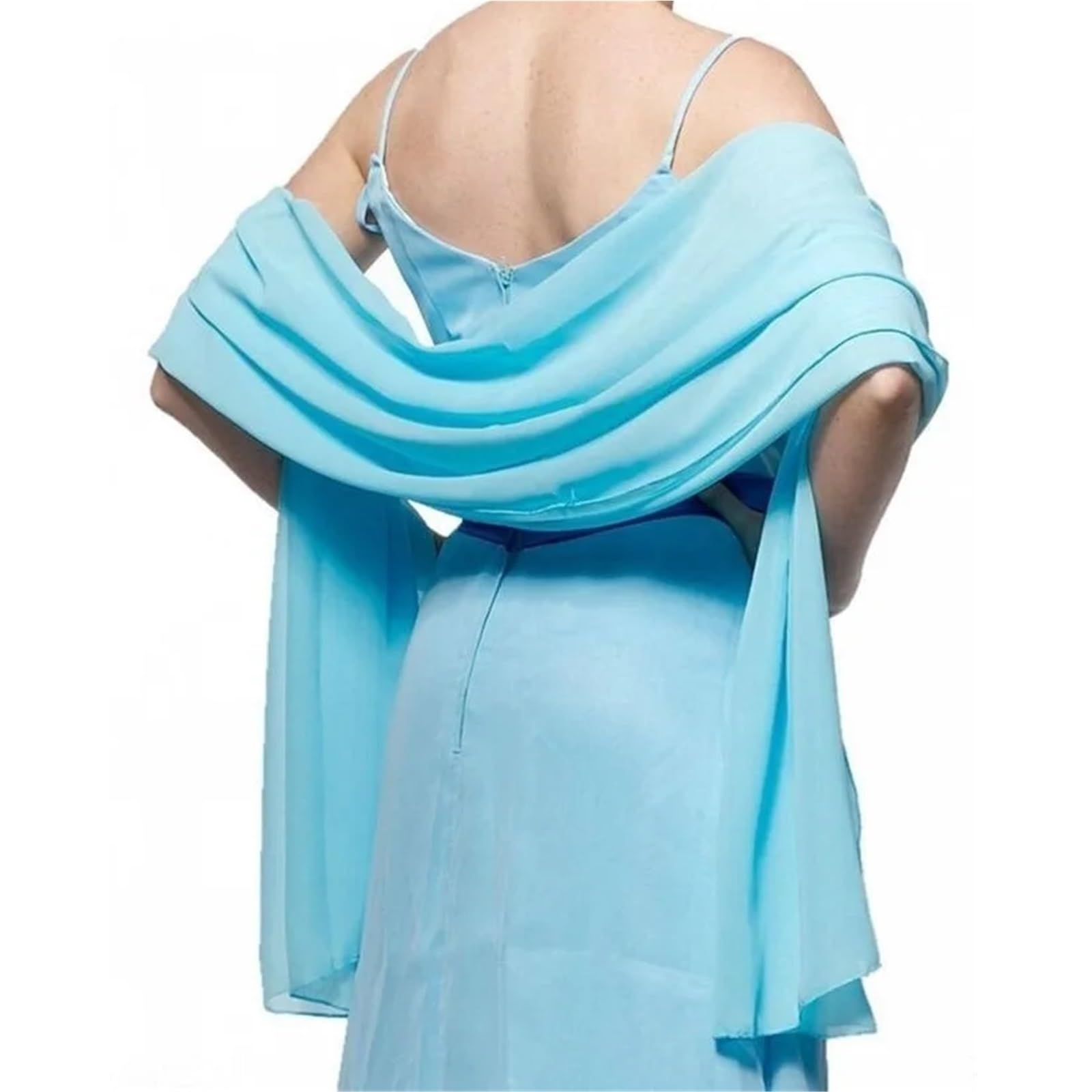 HEUchuan Wedding Dress Shawl Solid Chiffon Wedding Bridal Shawl Wrap Cape Bolero Scarf Cloak Women Accessories(Gold)