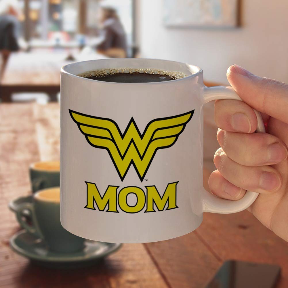 Amazon.com | Wonder Woman Wonder Mom Logo Ceramic Coffee Mug, Novelty Gift  Mugs for Coffee, Tea and Hot Drinks, 11oz, White: Coffee Cups & Mugs