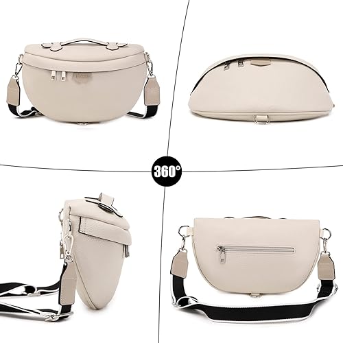 Miniatura 8 de Eslcorri Bolsos cruzados para mujer, bolso bandolera de moda, bolso de hombro, cangurera de cuero causal de pecho, bolsa cruzada