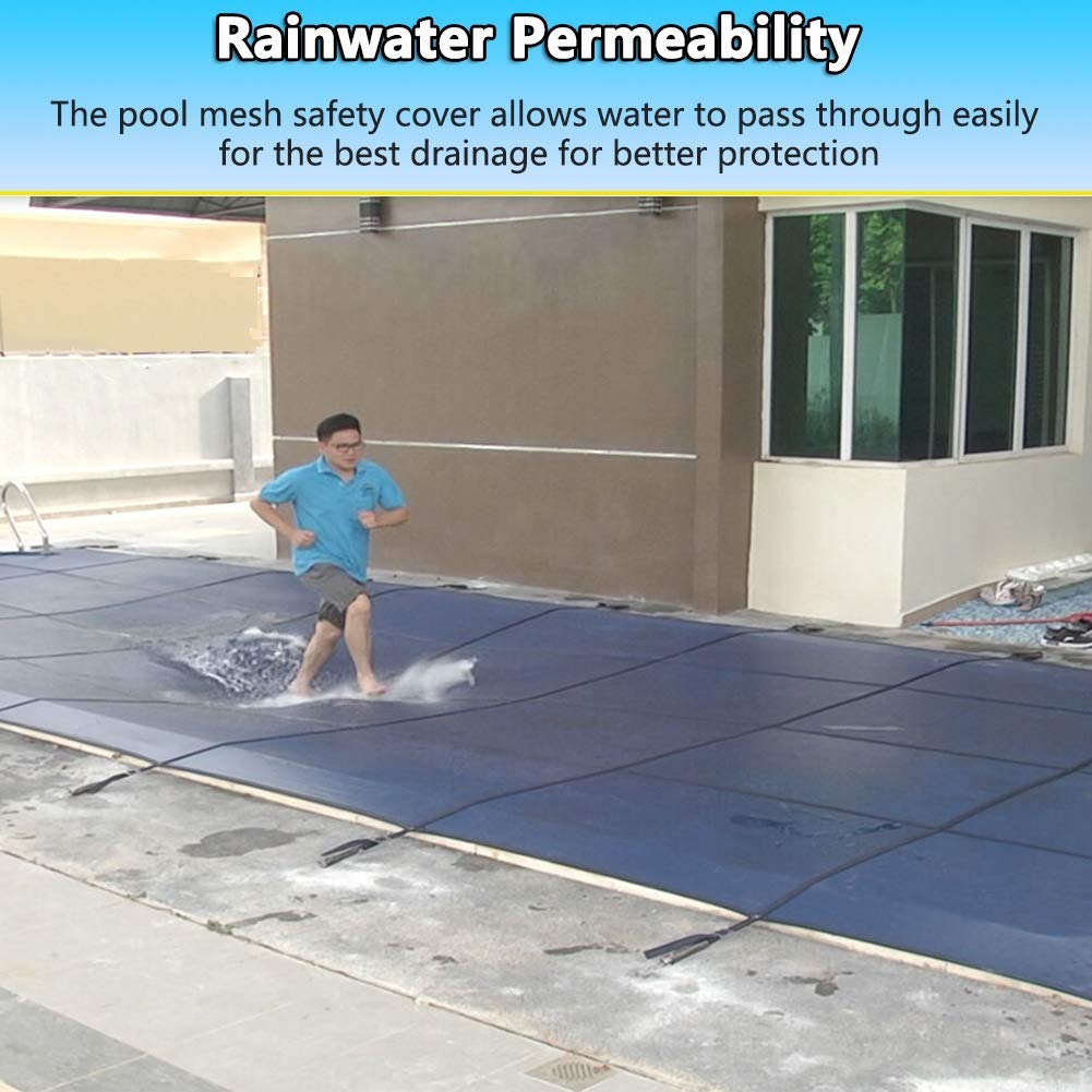 Cobertor Solar para Piscinas Cubiertas grandes para piscinas en el suelo, cubierta segura para piscinas con diseño de prevención de nieve en invierno, fácil instalación (incluye todo el hardware nece