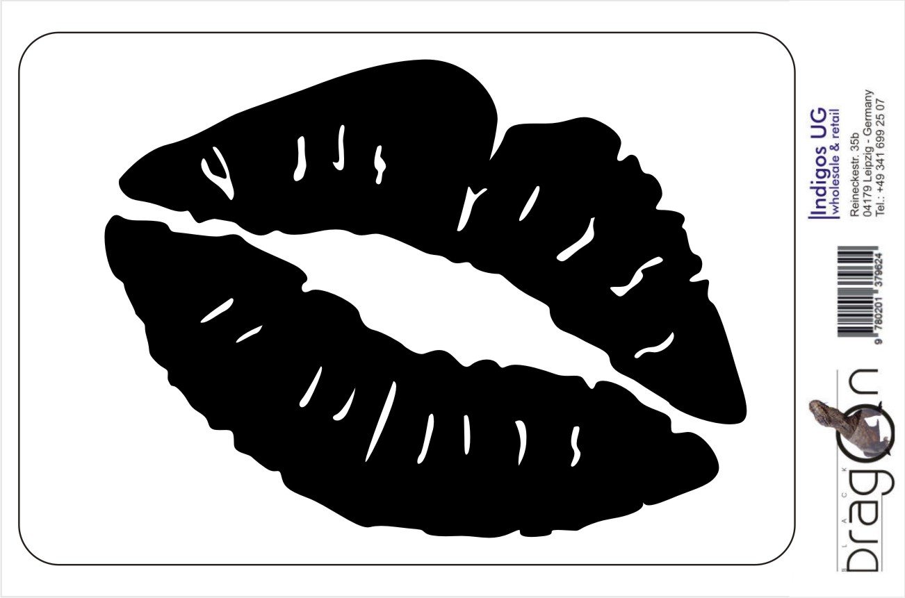 Adesivo Auto JDM Labbra Bacio Kiss Mark | Ritagliato 146x113 Mm | Pellicola Tedesca UV Resistente