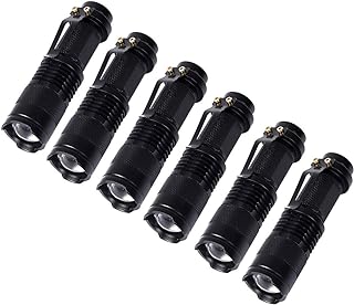 KunHe Small Mini Single Mode Led Flashlights Aa Battery 1 Mode Flashlight Pack of 6