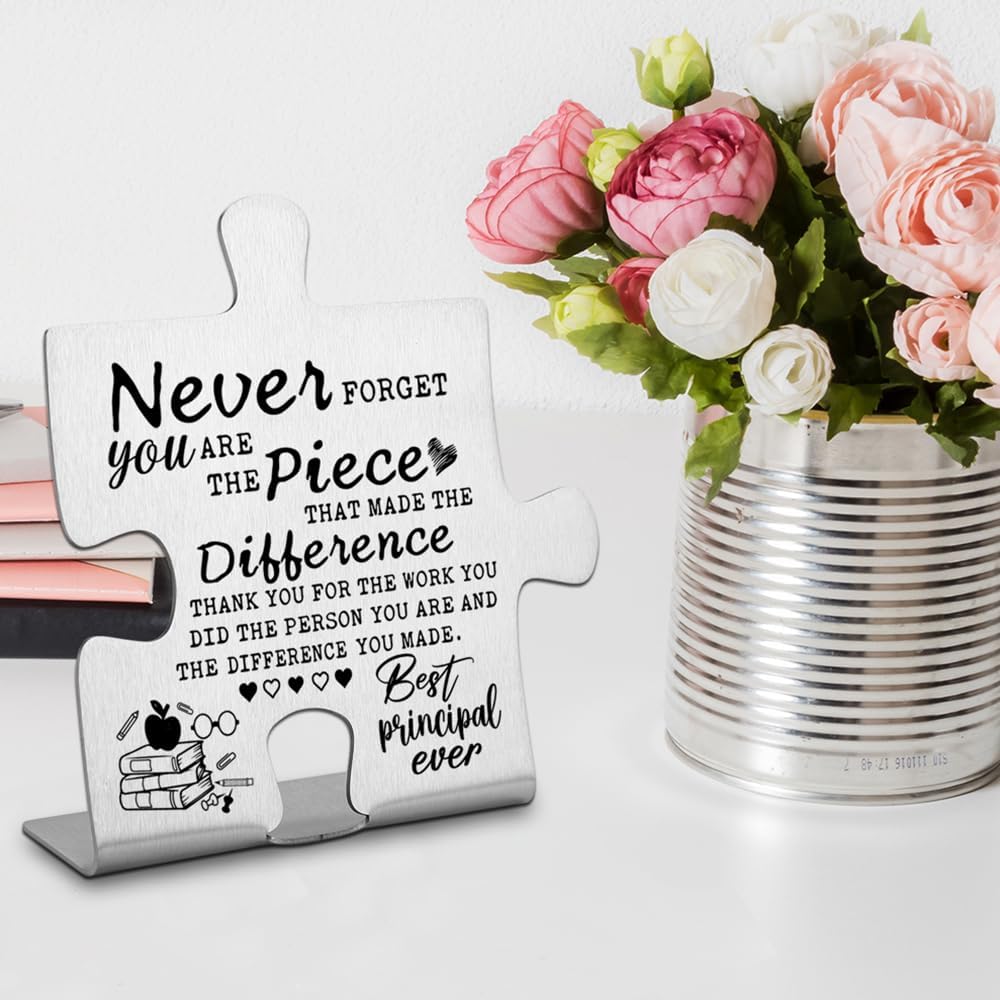 Appreciation Gift for Principal - Going Away or Retirement Decor Plaque - Never Forget You Are the Piece That Made the Difference - Thank You Gift for Principal Day - DX140 - Image 3