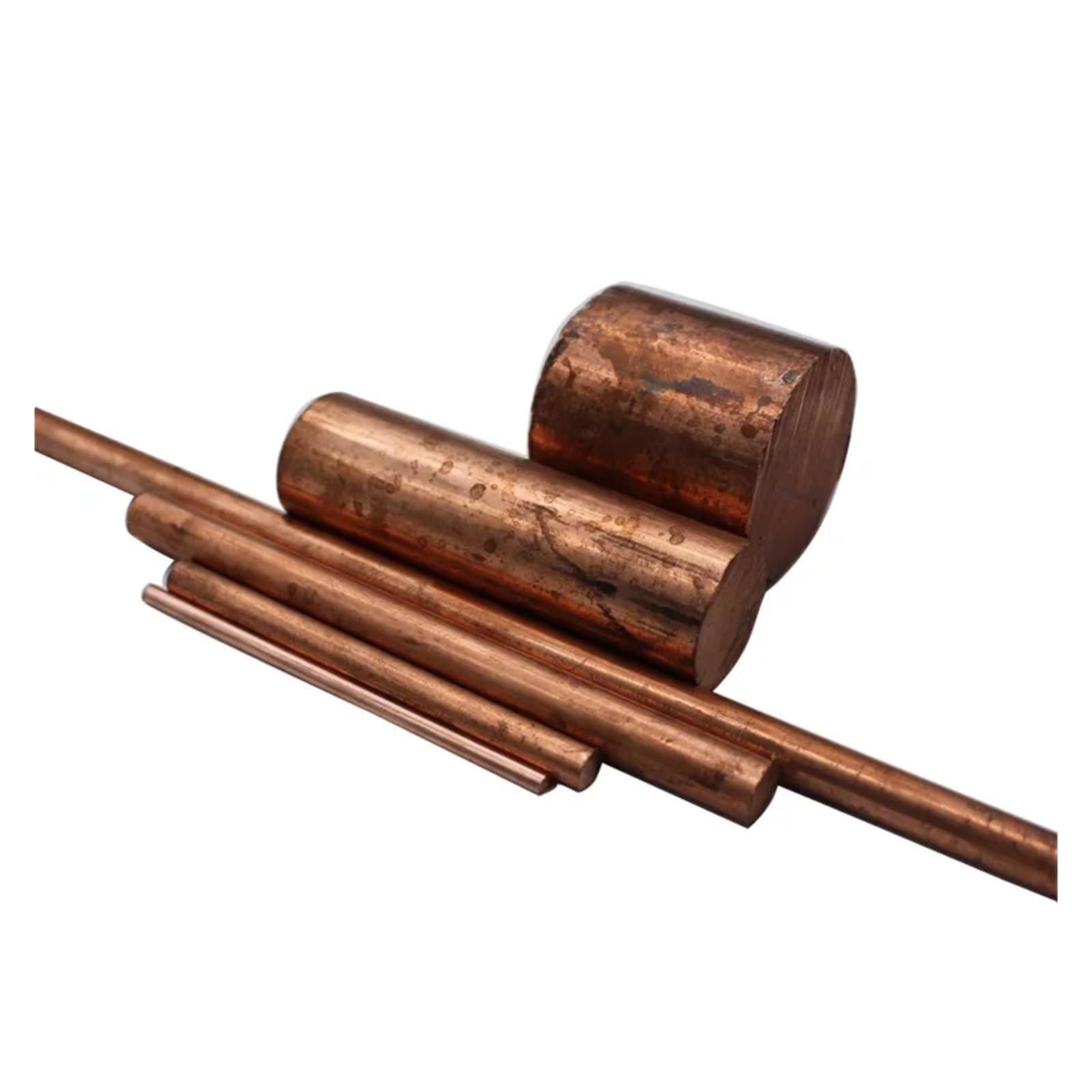 Asta di rame massiccio Barra tonda in rame da 2 mm a 180 mm(Length 500mm 1pc,Diameter 12mm)
