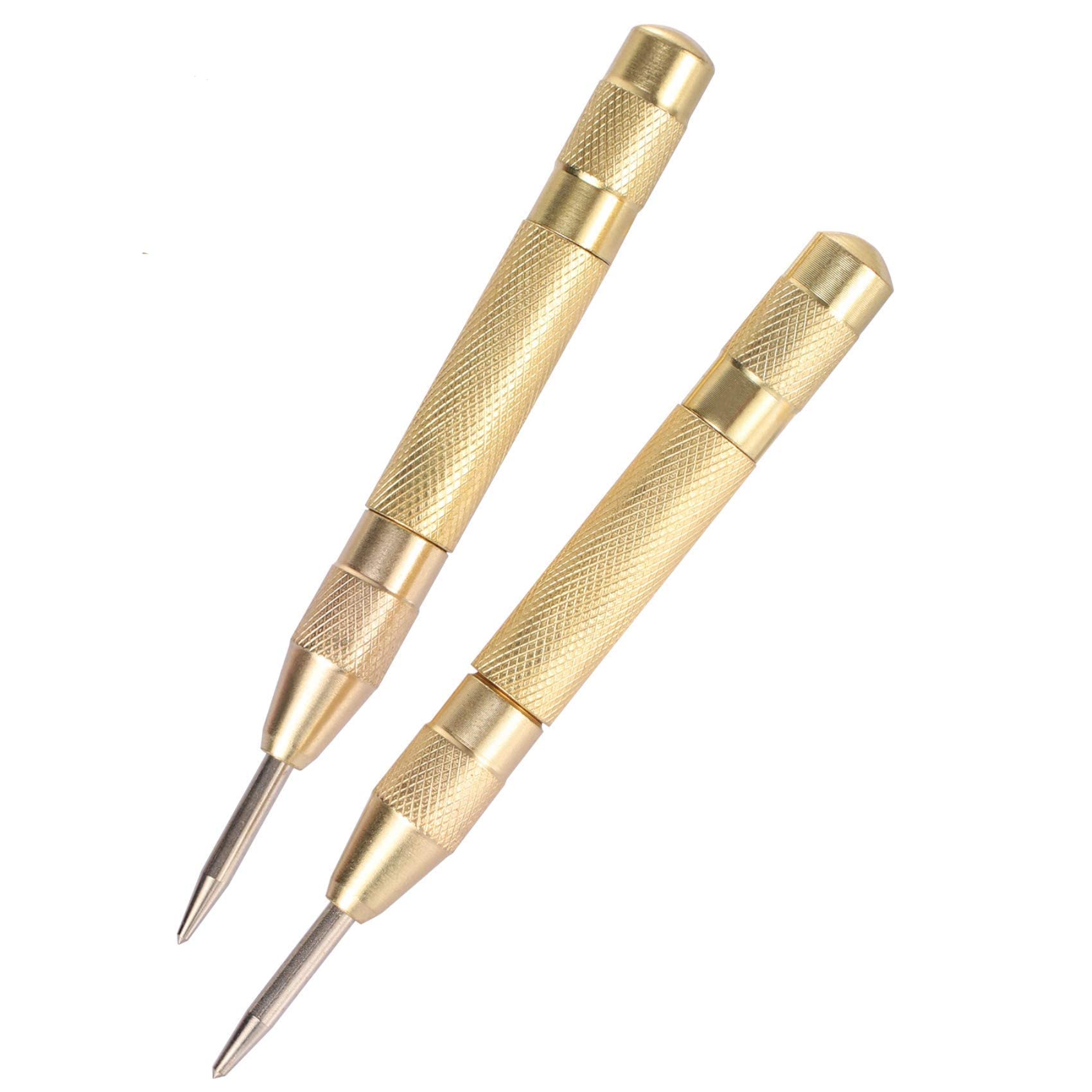 KASTWAVE Automatic Center Punch, 5.1 Inch Adjustable Spring Loaded Center Hole Punch, for Steel, Wood, Plastic Brass Window Glass Crushing Hand Tool