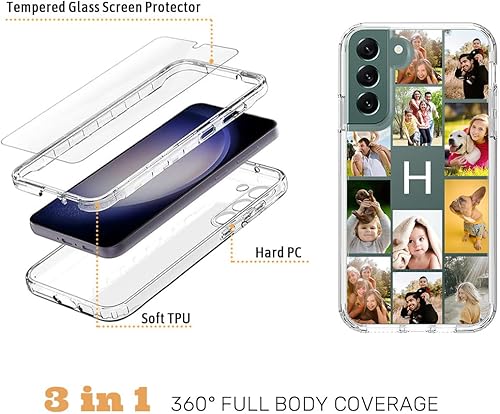 Vista 214 de Funda transparente 3 en 1 diseñada para teléfono Galaxy S21, Plus/Ultra/FE 5G Samsung, capas protectoras híbridas [protector de pantalla] Borrar 05
