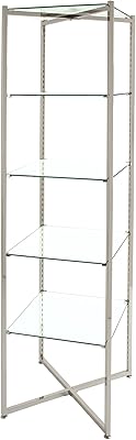 Econoco FLT68CGLSNS Folding Glass Towers with Chrome Finish, 68