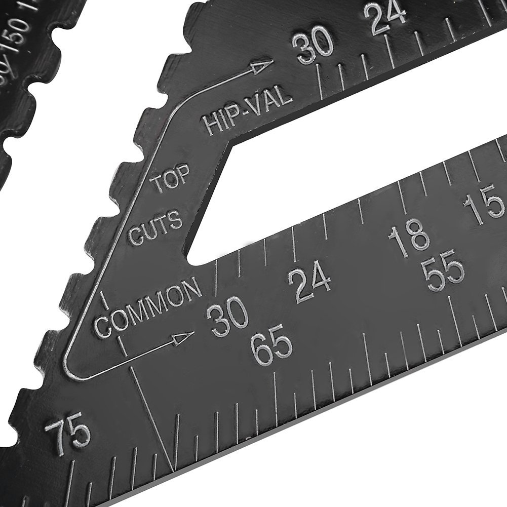 Tyenaza Righello Quadrato a Triangolo 12 Pollici in Lega di Alluminio a Forma di Triangolo Righello Quadrato Strumento di misurazione per Falegname Ingegnere di precisione