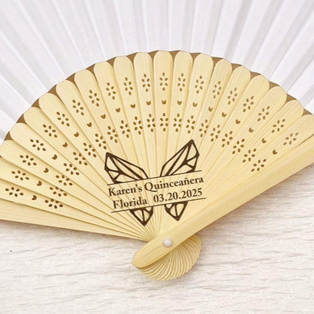 Personalized Hand Fan Foldable,Personalized Fans Bulk,for Girls,Women,Wedding Favors,Hand Held Fan,Chinese Fan,Small Handheld Fan,Makeup Fan,Bamboo Fan (20pcs)