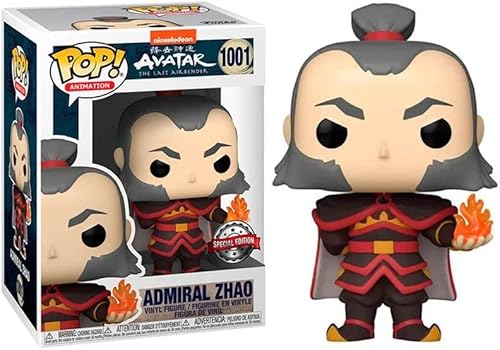 Funko POP Animation: Avatar - Almirante Zhao con bola de fuego que brilla en la oscuridad, exclusiva de Amazon, multicolor