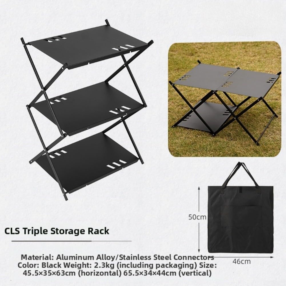 Tavolino Outdoor per portatile con Mensola Triplo Tavolino Outdoor