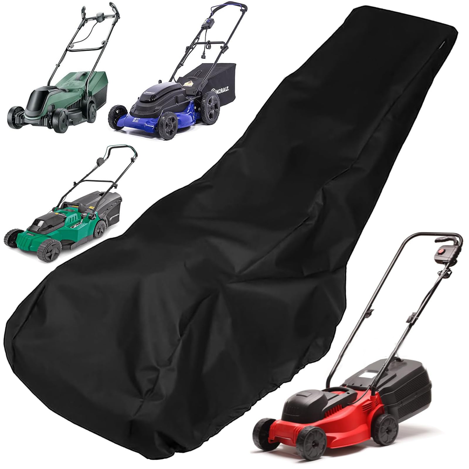 Lawnmower Cover Waterproof for Outside Storage, Garden Lawn Mower Waterproof Cover, 600D Oxford Durable Outdoor All Weather Protector with Adjustable Drawstring