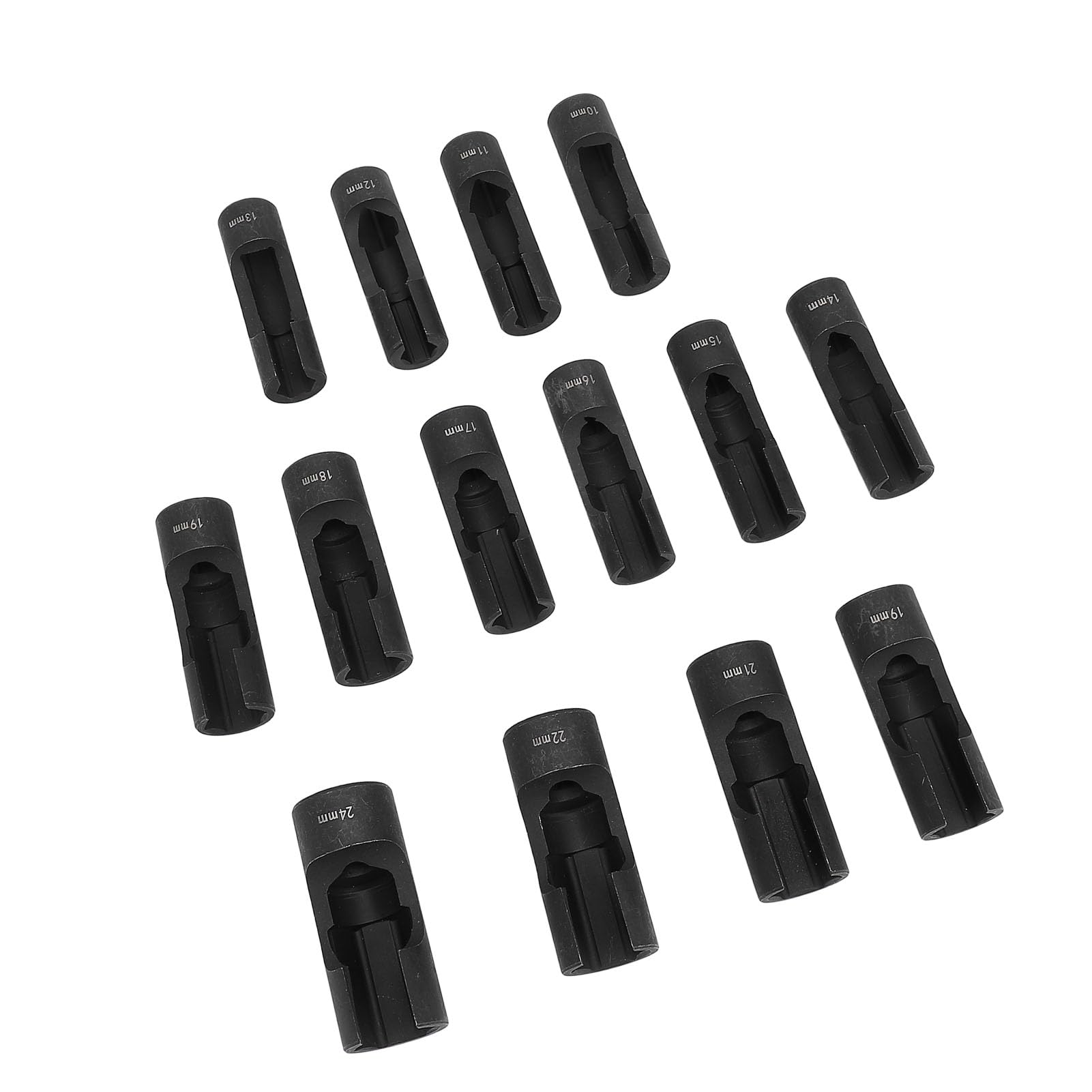 Tbest Juego de Llaves de Tubo para Línea de de Inyector de 1/2 Pulgada, 13 Piezas de Llaves de Tuerca Abocinada de Acero para Conexiones de Inyector de, Tubos Doblados, Sensores EGT, Interruptores