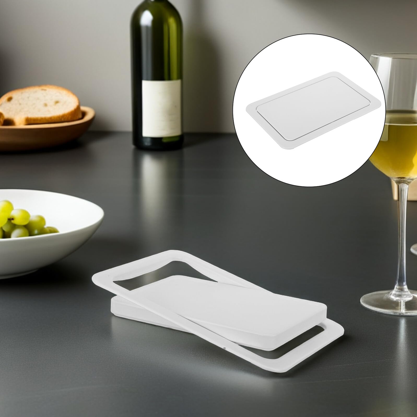 SHINEOFI Tapa de Basura Empotrada Abatible de Acero Inoxidable 27 CM para Encimera Cubierta Cuadrada Tapa para Cubo de Basura de Cocina y Baño Uso Doméstico y Comercial