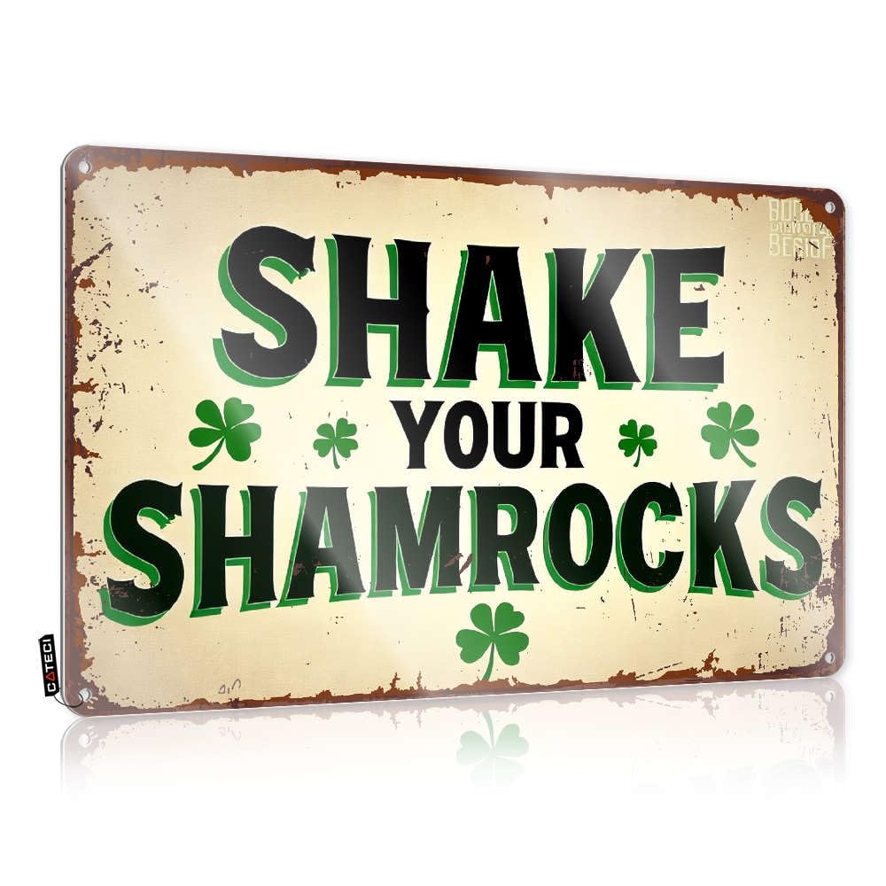 Fzfn Colour Shake Your Shamrocks! Tin Wall Decor Girly Bathroom Decor | Cute Nice Decorative Wall Art(30X40cm)
