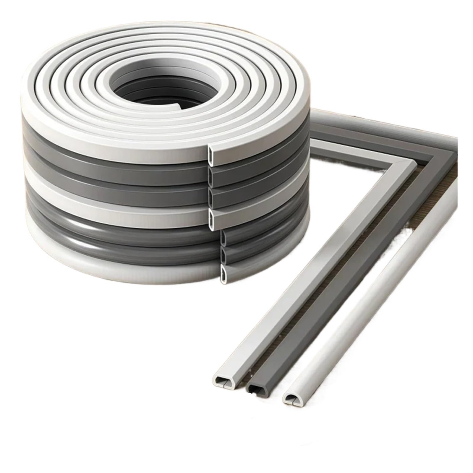 Canalina Passacavi Guaine di copertura for cavi da pavimento in PVC Protezioni for flessibili for condutture elettriche Spegnicavi autoadesivi for pavimenti(A-white,5m)