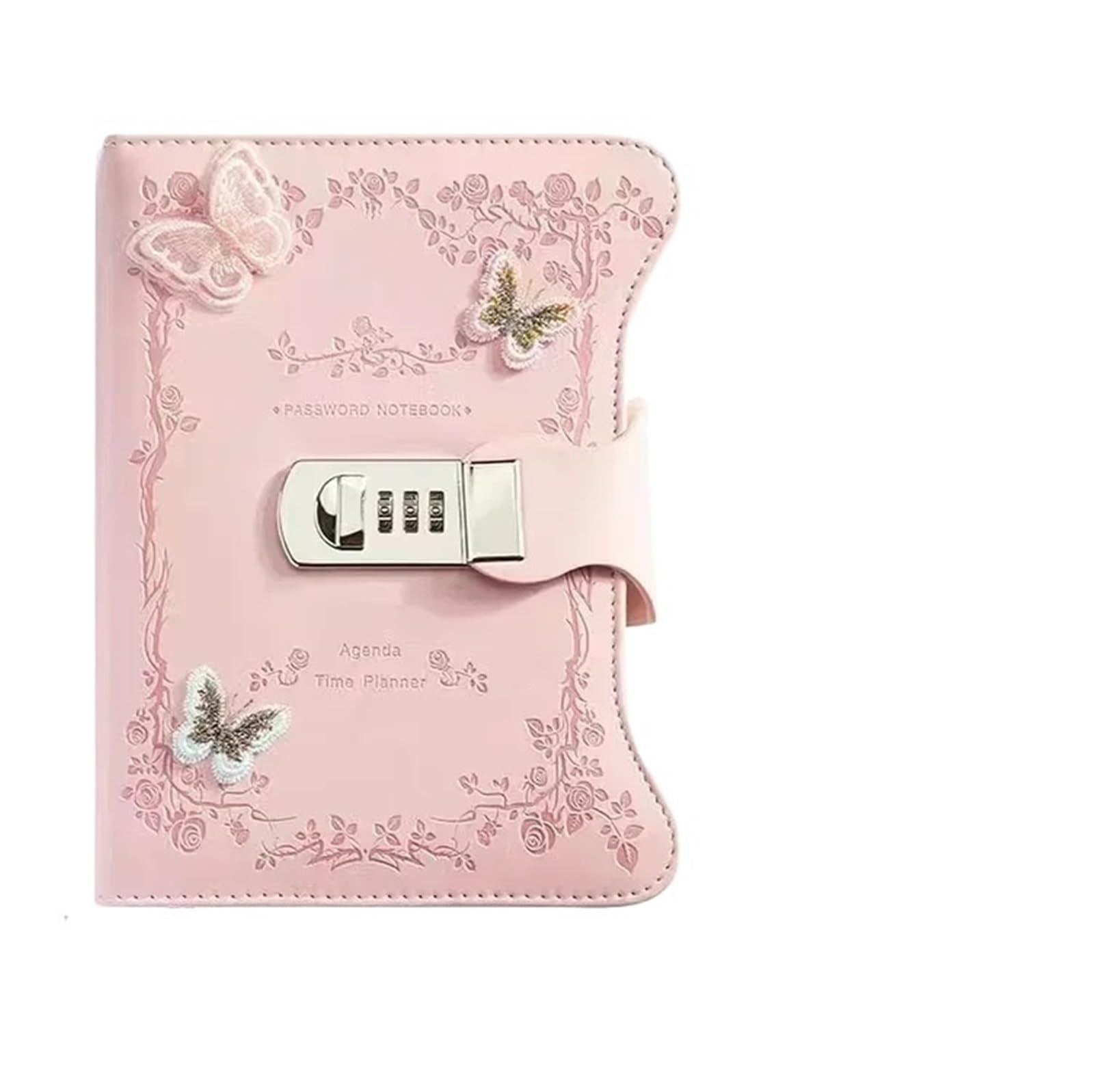 Diario con Candado Libreta de contraseñas retro A5 con candado, cuaderno grueso mano, libreta notas for estudiantes, diario, carpeta, papelería(E-135x200mm-line)