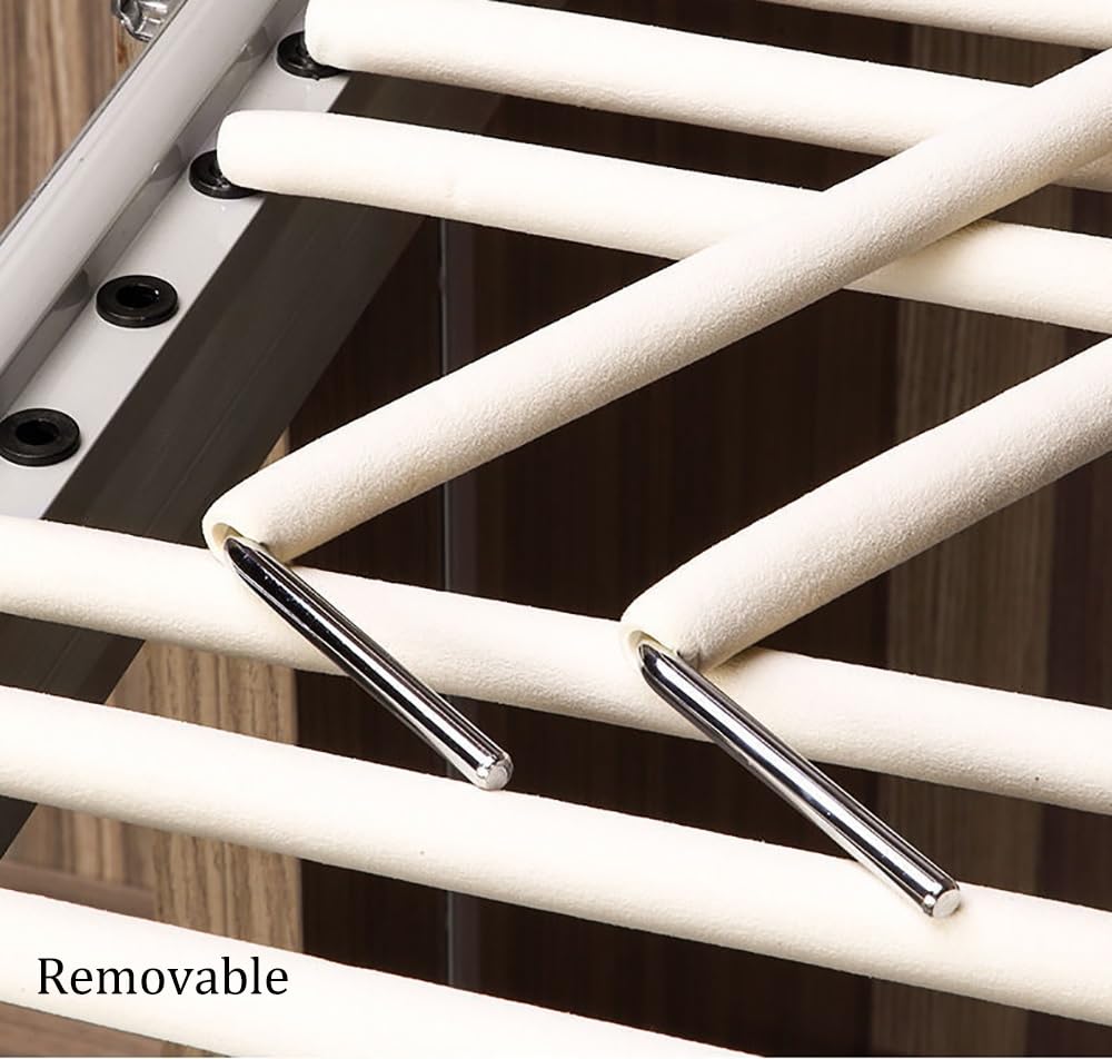 Einziehbarer Hosenständer Ausziehbare Hose Kleiderbügelhalter Mit Dämpfer Multifunktionale Hosenständer Mit 22 Arme Hosenbügel Platzsparend (Color : Beige)