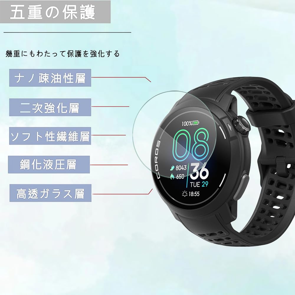 Amazon.co.jp: 【3枚セット】For COROS（カロス）PACE Pro フィルム 