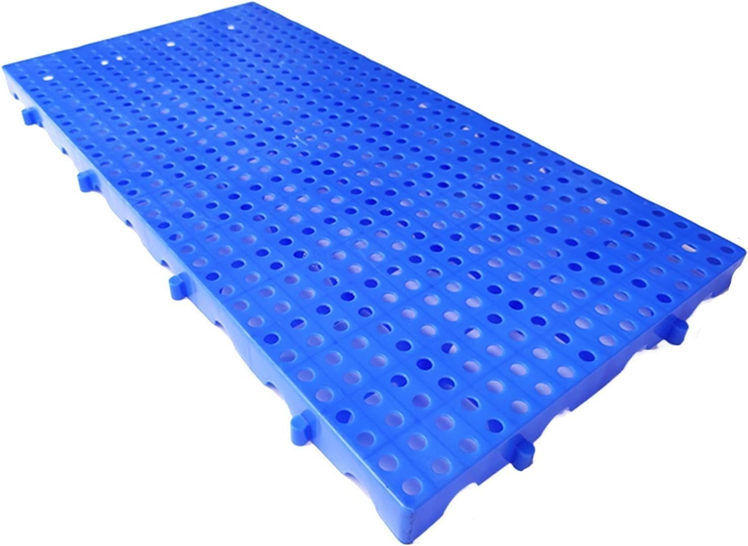 Plastic Pallet Storage Mat Grid Warehouse Goods Board Supermarket Cut Off Mat Safety Stable Height 5cm Moisture Resistant Pallet(Blue-1pack,60x40x5cm)